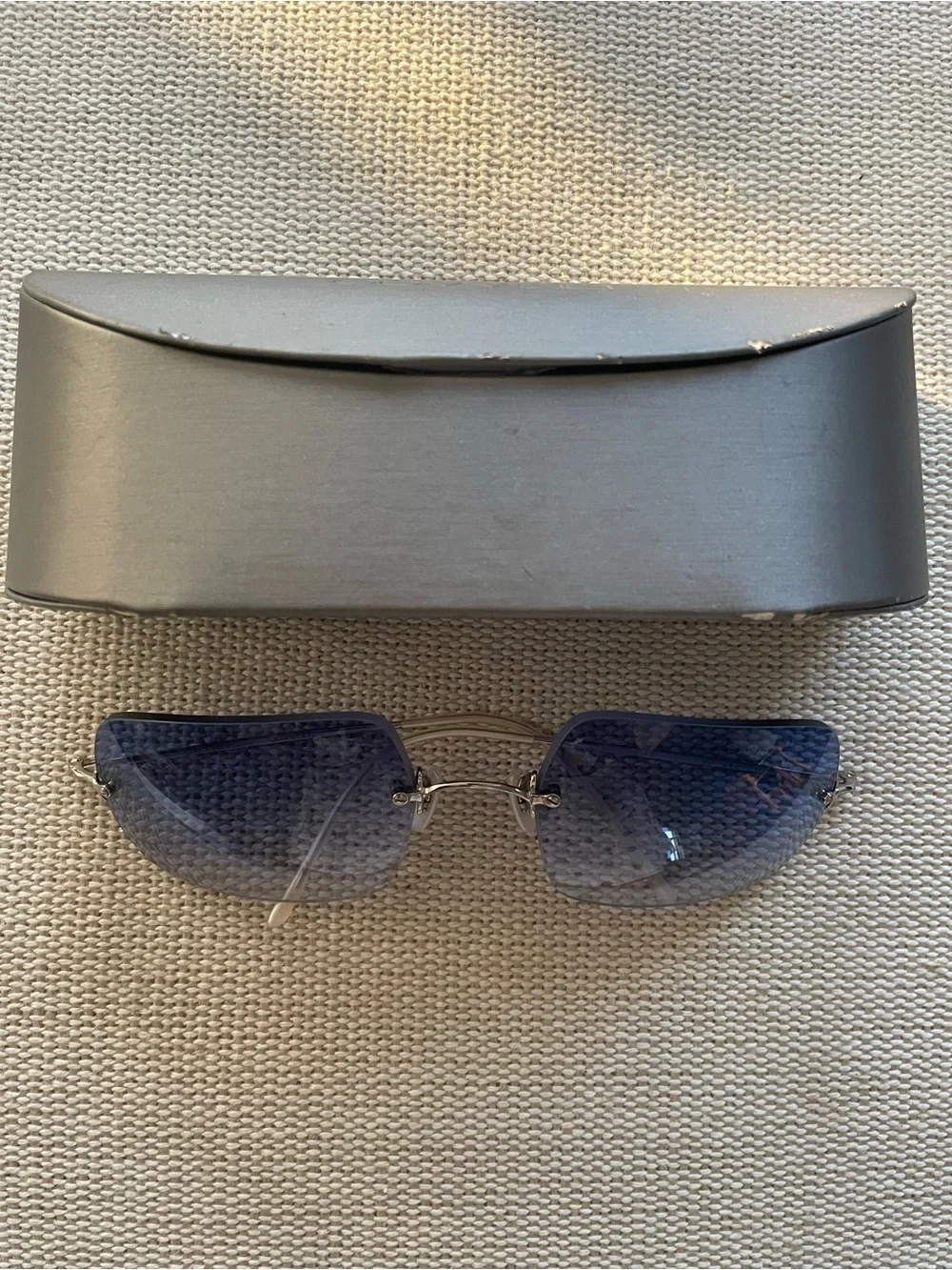 Oliver Peoples Takahiromiyashita The Soloist Blue Rimless Sunglasses *RARE*